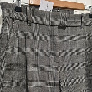 American Eagle Outfitters Gray Plaid Trousers wide leg size 6 new with tags